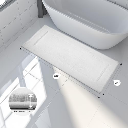 anllugs Bathroom Rugs, 24" x 60" Soft Bath Rugs, White - color: White, size: 24" X 60"