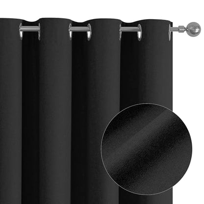ChrisDowa Black Blackout Curtains 45 Inches Long 2 Panels for Bedroom - color: Black, size: 52"W x 45"L (Pack of 2)