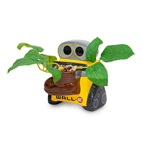 Silver Buffalo Disney Pixar WALL-E 4-Inch Ceramic Mini Planter with Artificial Succulent | Cute Small Flower Pot, Faux Indoor Plant for Desk Shelf - color: Wall-e