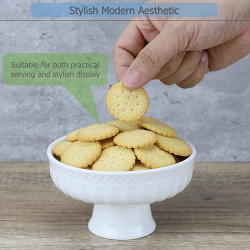 EIKS Ceramic Footed Bowl Display Stand Plate, (Dia. 5-inch) - size: Dia. 5-inch