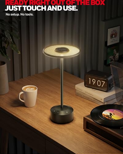 Honeywell Rechargeable Table Lamp, 5000mAh Cordless Dimmable Accent Light