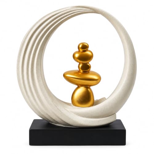 Gold Sculptures Decor for Modern Home Shelves Fireplace Mantel - color: Gold and White