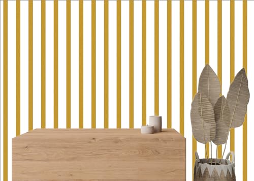 Striped Wall Decals Geometric Line Wall Sticker Golden Decal Peel and Stick - color: Gold