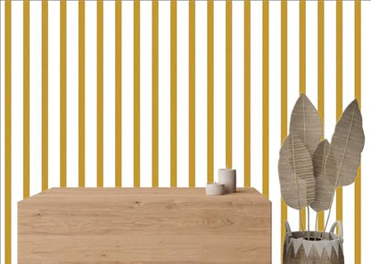Striped Wall Decals Geometric Line Wall Sticker Golden Decal Peel and Stick - color: Gold