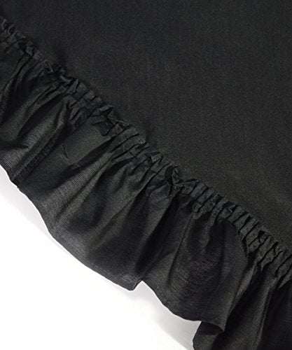 Ellis Curtain Stacey 54-by-13 Inch Ruffled Filler Valance (Black) - color: Black