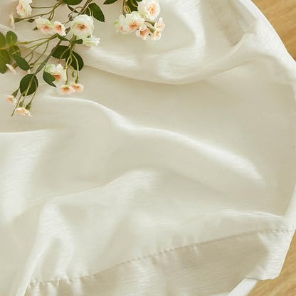 HLC.ME Semi Sheer Grommet Window Curtains, 2 Panels, 54x72 Inch, Beige - color: Beige, size: 54"W x 72"L (Pack of 2)