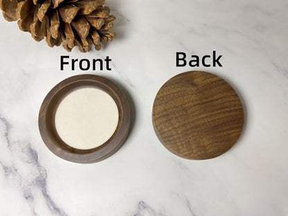 Wooden Jewelry Tray Round Small Trinket Dish with Velvet Surface Rings Earrings Dish Necklaces Display Tray for Dresser Drawer Tabletop - size: Round-Beige