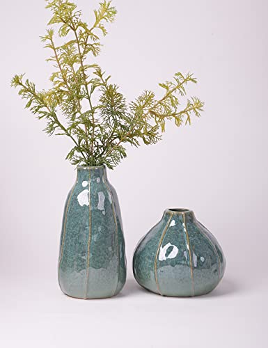 HAUCOZE Ceramic Flower Vase Decorative Sculpture Modern Home Decor 8.3 Inch - size: Large