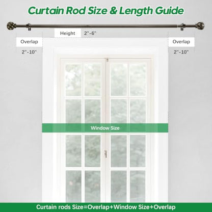 LLPJS Curtain Rods 16-76", 1 in Adjustable Brown Rod with Finials, 1 Pack - color: Brown, size: 16" to 76" - 1 pack