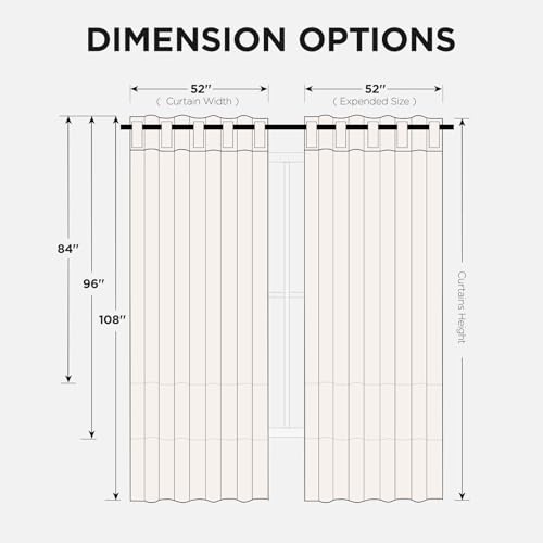 Joydeco Blackout Curtains 108 Inches Long, Thermal Insulated Black Out Curtains 2 Panels Set, Room Darkening Drapes for Living Room Window Rod Pocket Back Tab (W52 x L108 Inch, Beige) - color: Beige, size: 52"W x 108"L (Pack of 2)