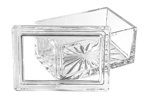 Barski Crystal Box- for Jewelry - Candy - Nuts - Trinkets - Glass Box- Classic Clear - 5" Long - Made in Europe