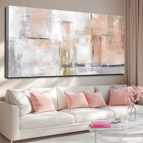 SOUGUAN Large Abstract Canvas Wall Art Modern Wall Decor Pink Art Posters 29"x58" Home Decorations for Living Room Artwork for Office - color: Pink, size: 58"L x 29"W