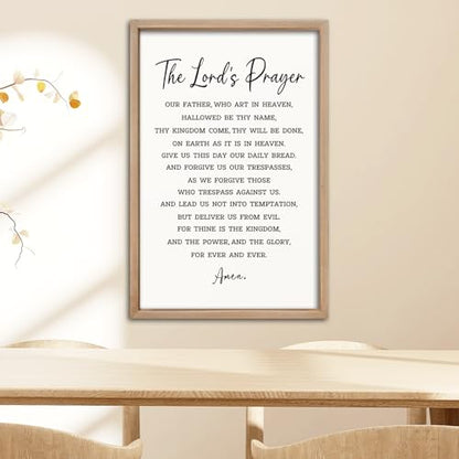 comurdyo Christian Wall Art The Lords Prayer Sign 16"×11" Wood - color: Christian (Wood), size: 16"L x 11"W