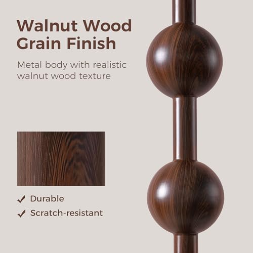 62" Farmhouse Floor Lamp with Remote, Dimmable Standing Lamp, Walnut Grain - color: Walnut Wood Grain