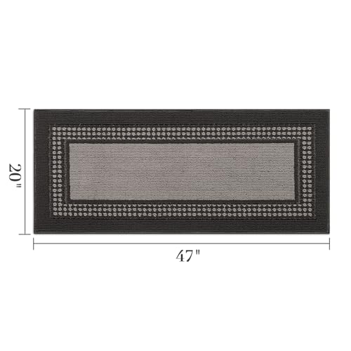 hicorfe Kitchen Runner Rug,20"x48" Kitchen Set,Non-Slip Kitchen Mat - color: Grey, size: 20"x48"