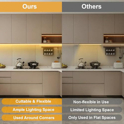 2 Pack 6.6Ft COB LED Strip Lights Battery Powered for Kitchen (Warm White) - color: COB Warm White