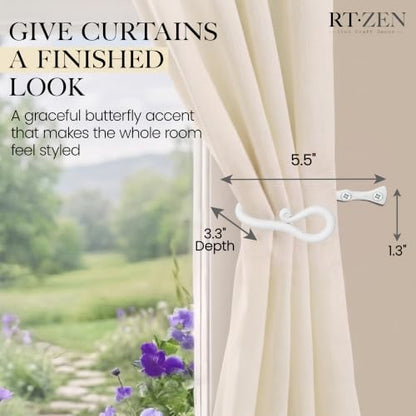 RTZEN Metal Curtain Tiebacks, Drapery Holders for Wall, 2 Pcs - size: Medium, style: Loophole - W