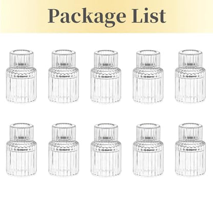 Hewory Taper Candle Holders Bulk, 10PCS Clear Glass Candlestick Holders - color: Clear, size: 10PCS