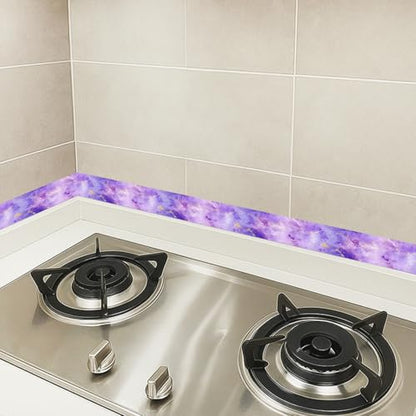 HOMETITUTE Peel and Stick Wallpaper Border 4x196in Purple Galaxy Pattern - color: Purple