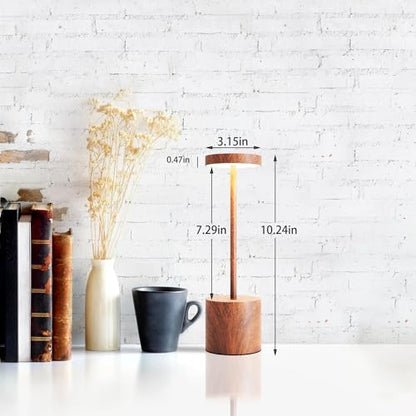 TBBGA LED Cordless Table Lamps Set of 2, 5000mAh Rechargeable Table Light - color: Wood Grain2