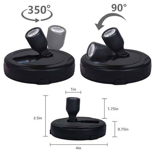 Battery Operated LED Spotlight, Indoor Picture Plant Spot Lights - color: Black