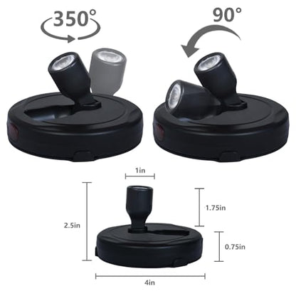Battery Operated LED Spotlight, Indoor Picture Plant Spot Lights - color: Black