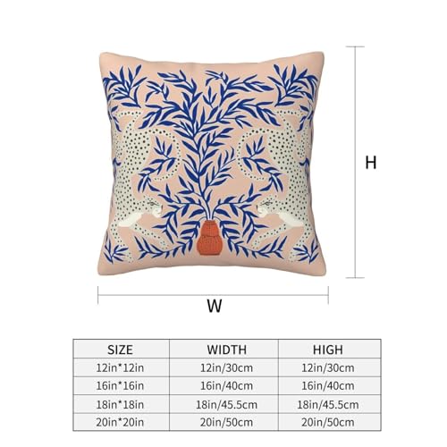 Retro Leopard Vase Velvet Throw Pillow Covers 18 Inch - color: Color-19, size: 18" x 18" (Pack of 1)