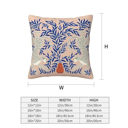 Retro Leopard Vase Velvet Throw Pillow Covers 18 Inch - color: Color-19, size: 18" x 18" (Pack of 1)