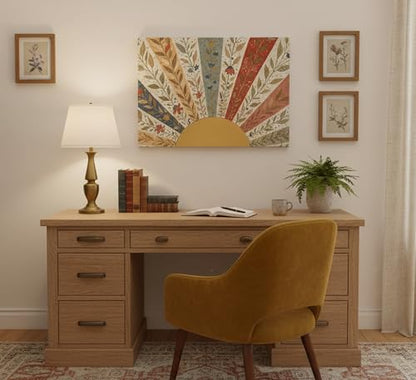 KecKoth Boho Sun Canvas Wall Art 12x16Inch - color: Canvas Sun, size: 16"L x 12"W