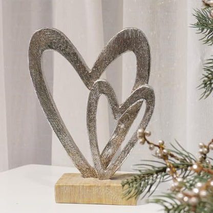 Guichifun Heart Decor Modern Farmhouse Sculpture - color: Silver