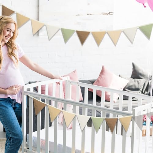 Oudain 2 Pcs Pennant Banner Flags Nursery Garland Triangle, Boho Color - color: Boho Color