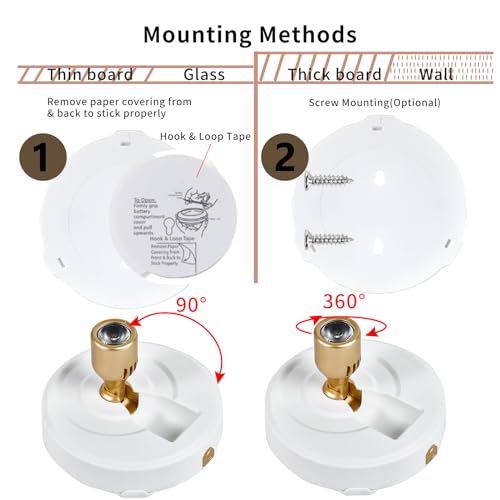 Wireless Spotlight Battery Operated with Remote Control, 2-Pack Under Cabinet Closet Light with Timer Function for Under Counter, Shelf, Bookcase, Cabinet, Paintings, Pictures, Accent - color: White Gold