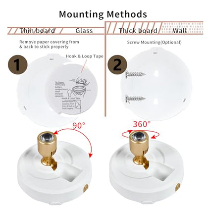 Wireless Spotlight Battery Operated with Remote Control, 2-Pack Under Cabinet Closet Light with Timer Function for Under Counter, Shelf, Bookcase, Cabinet, Paintings, Pictures, Accent - color: White Gold