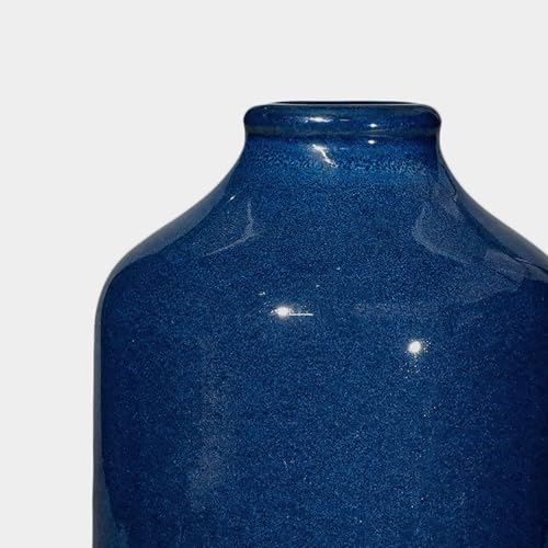 Sunddo Navy Blue Ceramic Vase, 7 Inch - color: Dark Blue, size: 7 inch