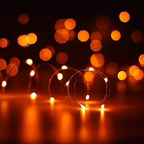 ANJAYLIA Orange Halloween Fairy String Lights Battery Operated, 10Ft 30 LED - color: Orange 1 Pack 30 LED