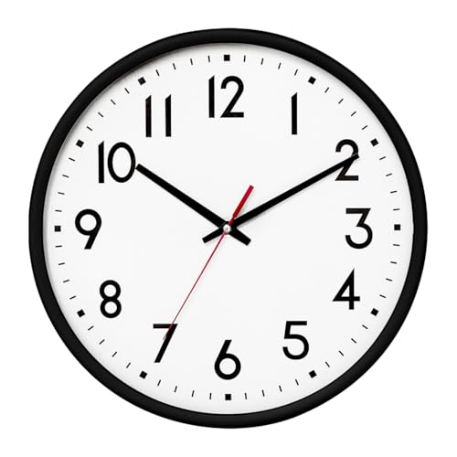 HZDHCLH Wall Clock Black,Silent Wall Clocks Battery Operated 8 Inch Modern Non Ticking Analog Clock Decorative for Kitchen Bedroom Living Room Office Classroom - color: Black, size: 8 inch