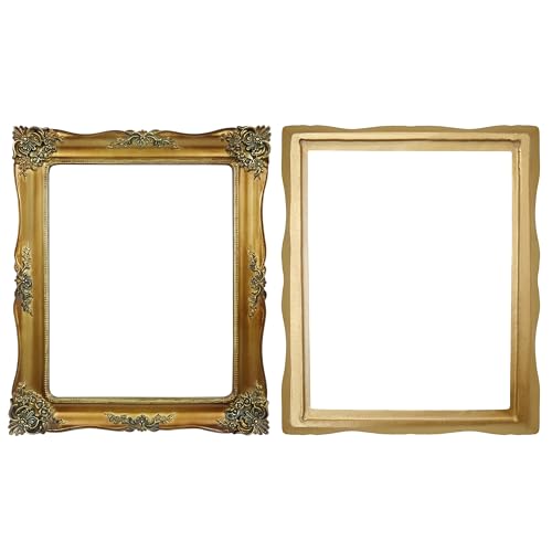 Gold Picture Frame for Canvas Paintings, Gallery Walls, DIY Craft Projects - color: Antique Gold - Straight Edges