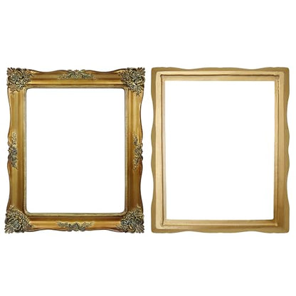 Gold Picture Frame for Canvas Paintings, Gallery Walls, DIY Craft Projects - color: Antique Gold - Straight Edges