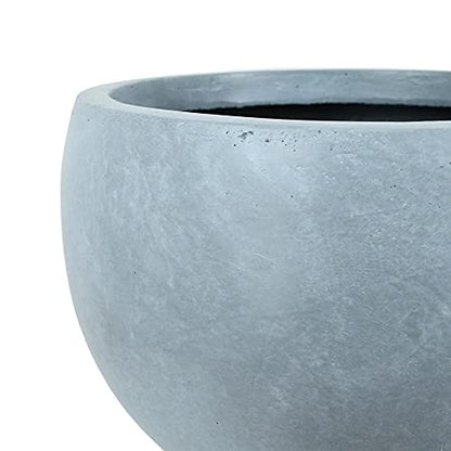 Kante Blue Gray Concrete Planter 11.8" Dia All-Weather Round Small Pot - color: Slate Gray, size: 11.8" d