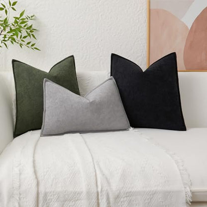 Kevin Textile Soft Waterproof Pillow Covers 20x20 Inch 2 Pack, Moss Green - color: Moss Green, size: 20" x 20" (Pack of 2)