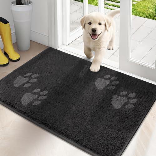 PURRUGS Dirt Trapping Door Mat Indoor Entrance, 20" x 31.5", Charcoal - color: Charcoal, size: 20" X 31.5"