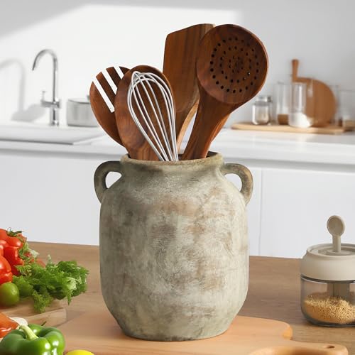 Vanselia Ceramic Flower Vase Home Table Decor Living Room Farmhouse 7.6 in - color: 7.6" Retro
