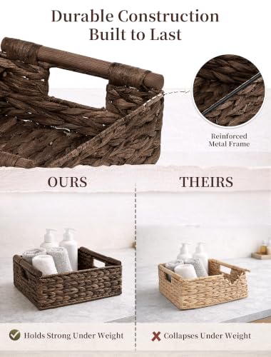 Wicker Basket, Large Basket for Gift Baskets Empty, 13.4x9.5x4.7in - color: Brown, size: Medium