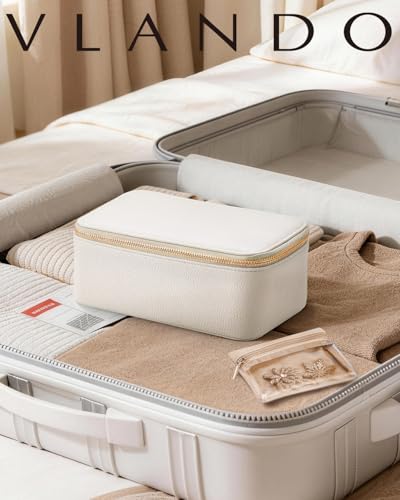 VLANDO Travel Jewelry Case with Clear 12 Velvet Bags,White - color: 12PCS-White