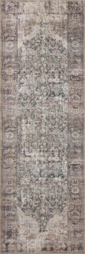 Loloi Amber Lewis Georgie Lagoon/Beige 18" x 18" Sample Rug - color: Lagoon / Beige, size: 1'6" x 1'6" (Square)