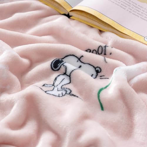 Berkshire Blanket Peanuts® VelvetLoft® Cute Character Snoopy Plush Blanket,Make a Wish Spring Pink,Full/Queen 90 in x 90 in (Official Peanuts® Product) - color: Make a Wish Spring Pink, size: Full/Queen (90 in x 90 in)