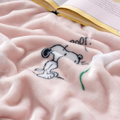Berkshire Blanket Peanuts® VelvetLoft® Cute Character Snoopy Plush Blanket,Make a Wish Spring Pink,Full/Queen 90 in x 90 in (Official Peanuts® Product) - color: Make a Wish Spring Pink, size: Full/Queen (90 in x 90 in)