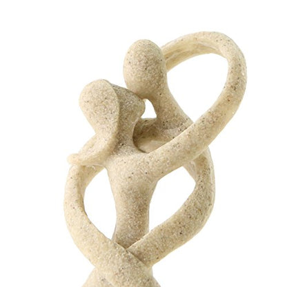 Winterworm Handcrafted Couple Kissing Lovers Abstract Figure Sandstone Statue for Crafts Wedding Valentine's Day Gifts Home Decoration