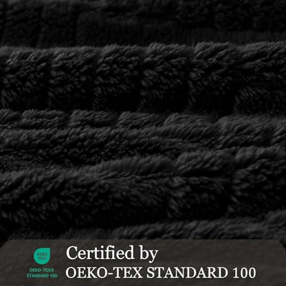 Whale Flotilla Lightweight Fleece Throw Blanket for Couch, Black - color: Black, size: Throw(50x60 Inch)