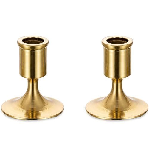 Sziqiqi Gold Candlestick Candle Holders Set of 2 - color: Gold-style 1, size: 2 Pcs
